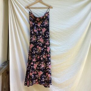 Baltic Born Black midi Dress with Pink Floral Design, size XL